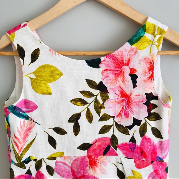 ZARA GIRLS Floral Cotton Party Dress - Picture 4 of 14